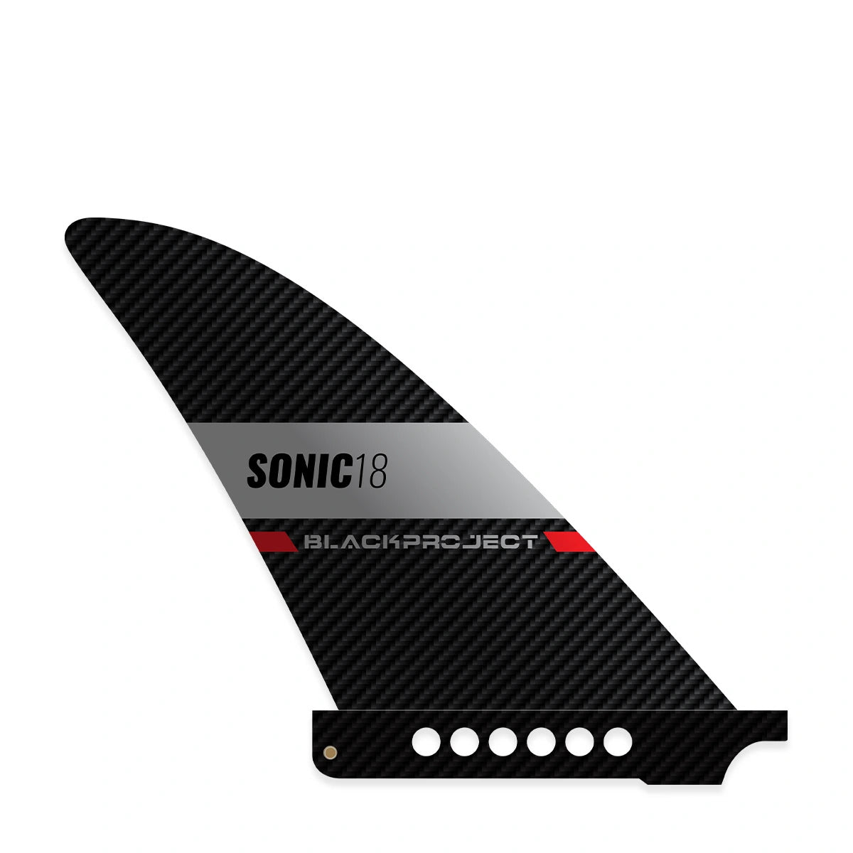 Rechte Seite der SUP Finne Black Project Sonic mit US Box Base.