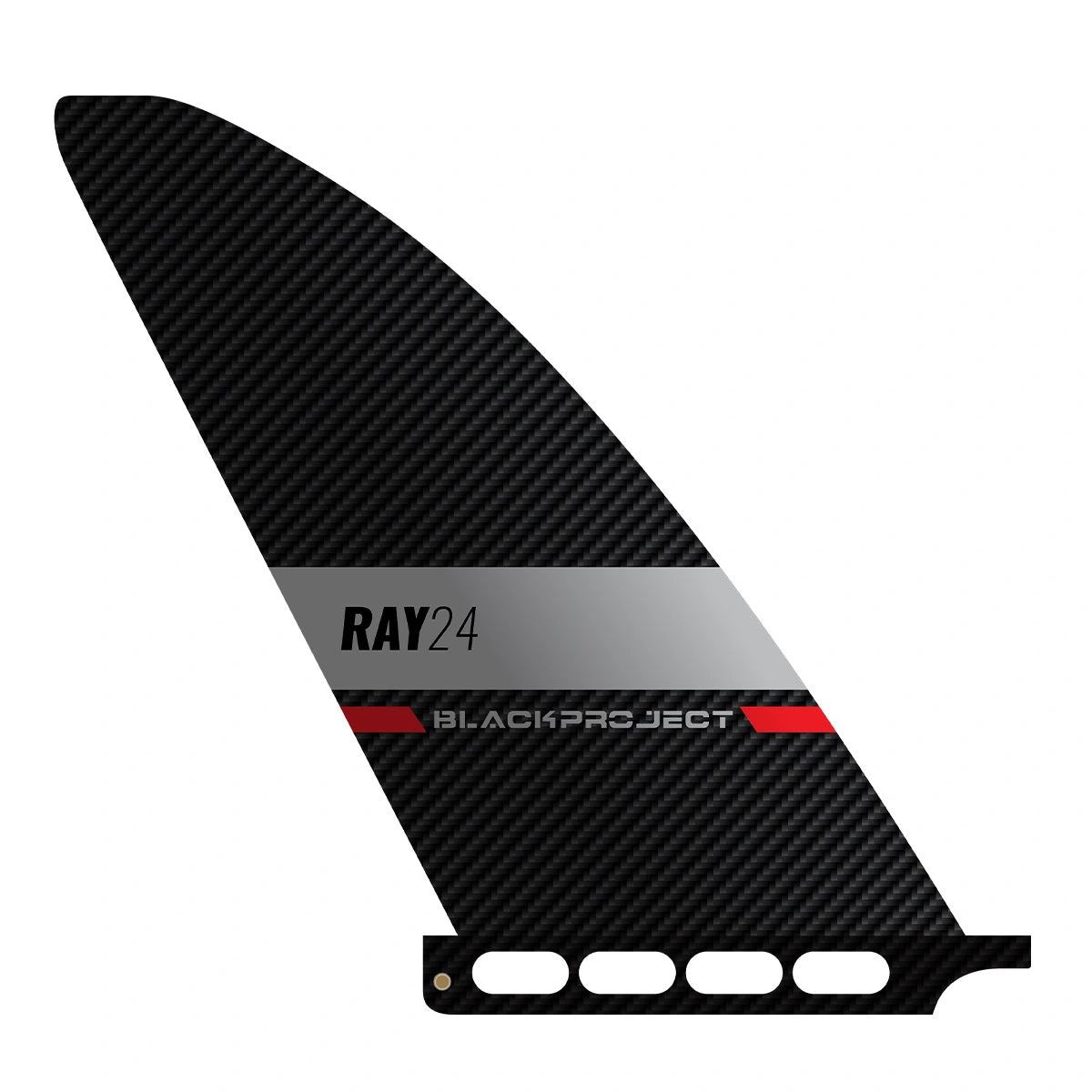 Rechte Seite der SUP Finne Black Project Ray v2 mit Surf Box Base.