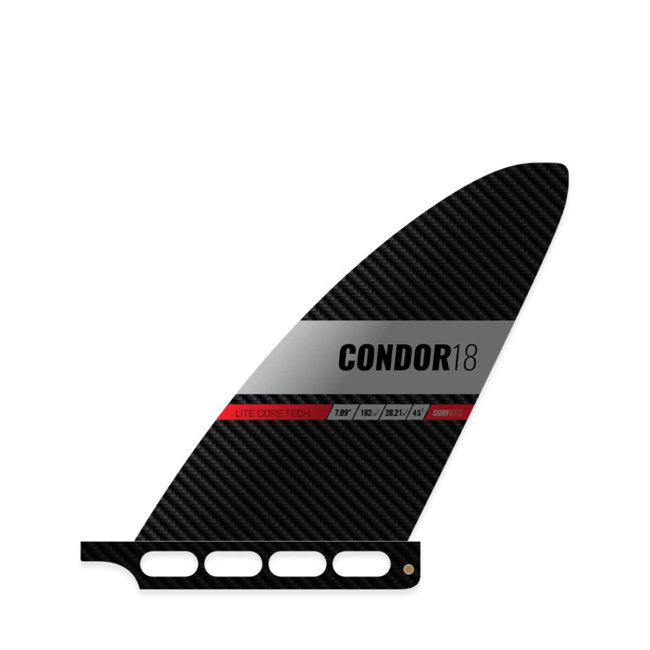 Linke Seite der SUP Finne Black Project Condor mit Surf Box Base.