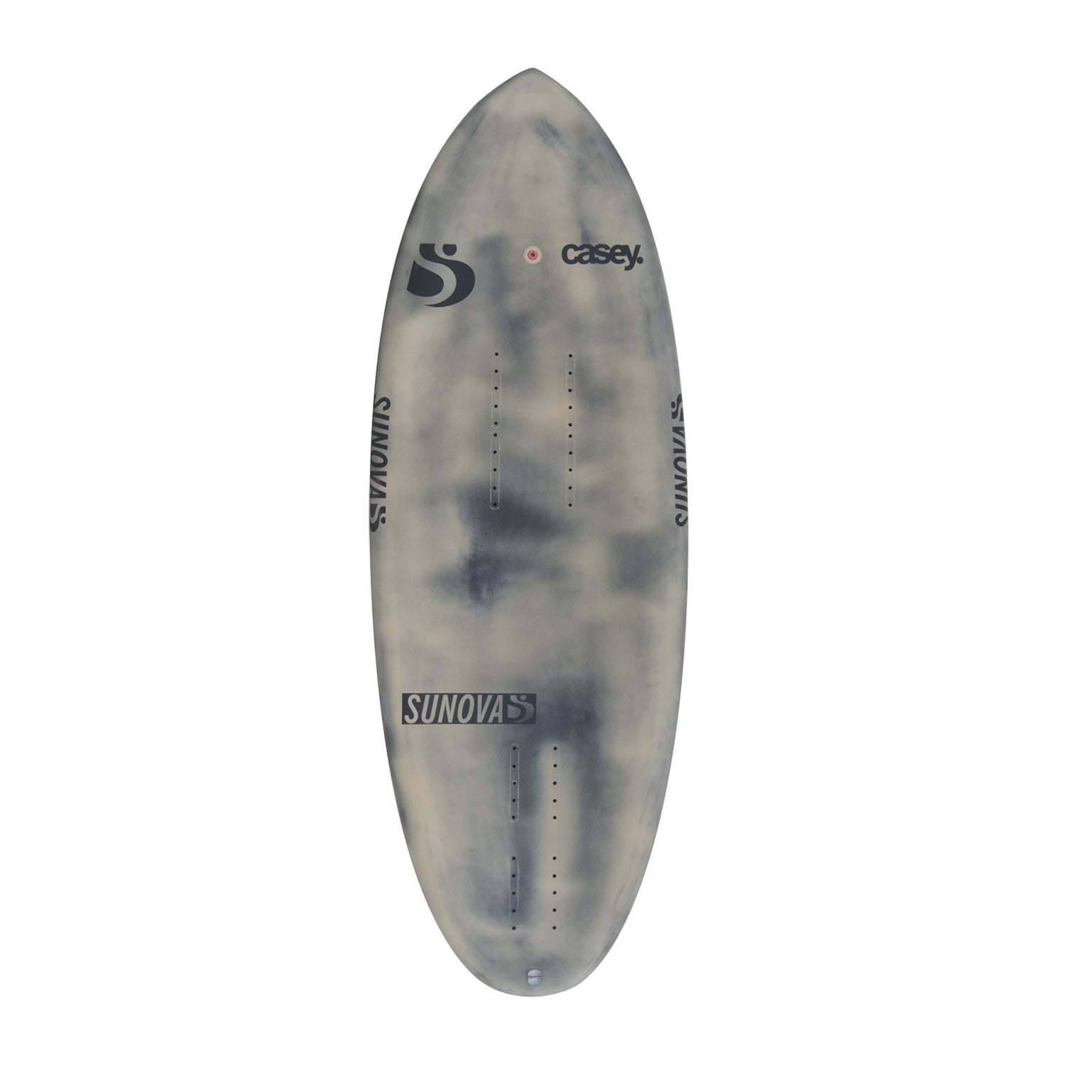 Deck Ansicht des Sunova Casey Pilot Surf Pronefoil Board in der CarbonTec Bauweise.