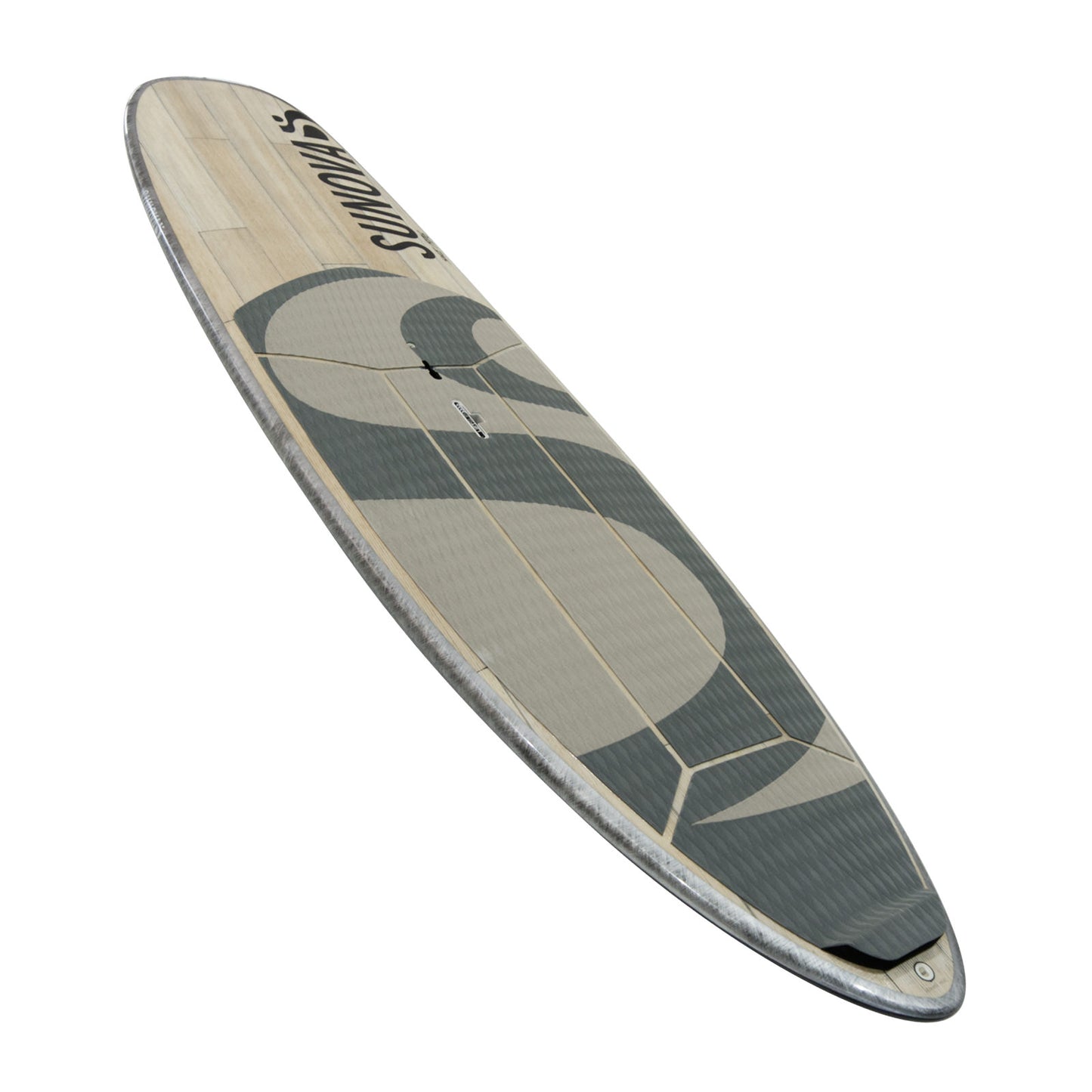 Perspektivische Heck Ansicht des Sunova Style Wave SUP Board in der XXX Bauweise.